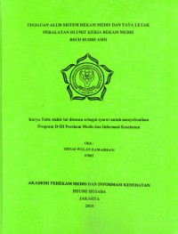 Tinjauan alur sistem rekam medis dan tata letak peralatan di unit kerja rekam medis RSUD Budhi Asih