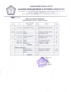 JADWAL SEMESTER II KELAS B