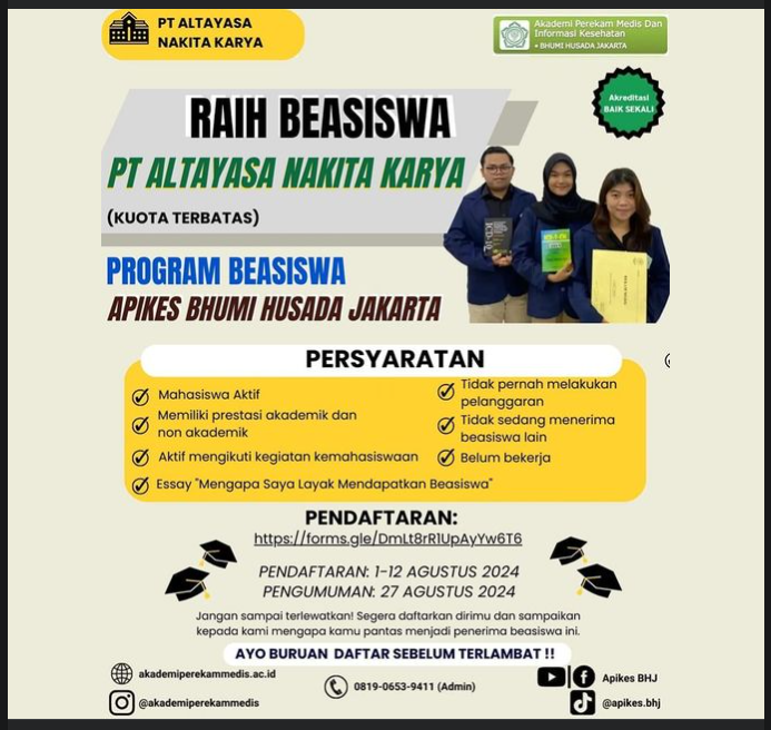 Pendaftaran Beasiswa PT Altayasa Nakita Karya